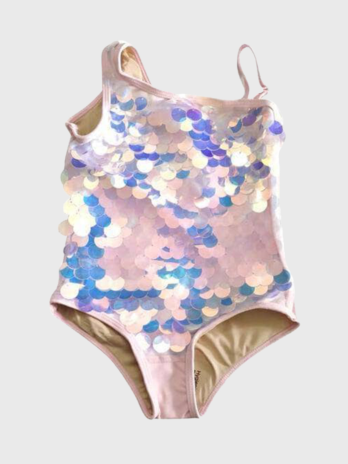 lola and the boys mermaid dress Girls' Paillette One-Piece Swimsuit – Saint Bernard flexible blend with glittering Melissa McCarthy on Her Color:White Polka MD_WHITE_12_26_2024