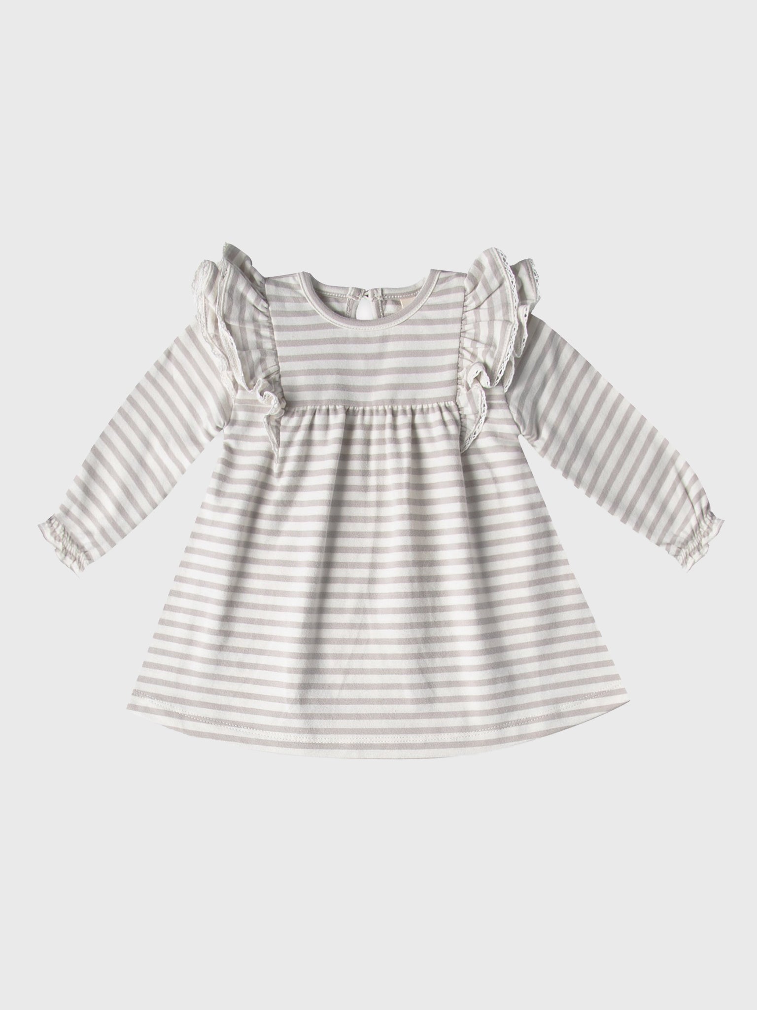 Quincy Mae Long Sleeve Flutter Dress - Saint Bernard