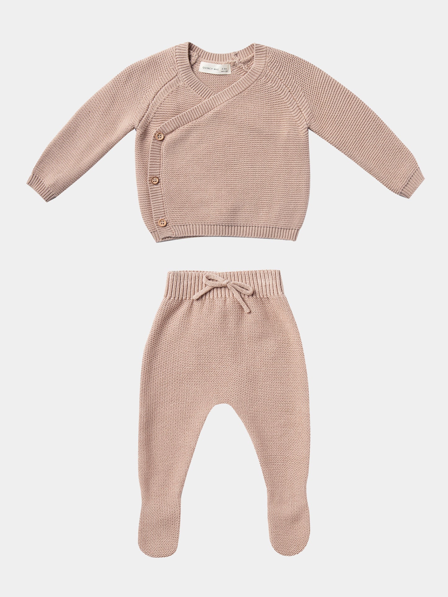 Quincy Mae Baby Knit Kimono Set - Saint Bernard