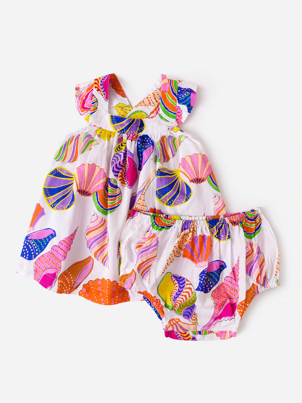 Lucky Jade Baby Girls' Sparkling Shells Baby Dress Set - Saint Bernard