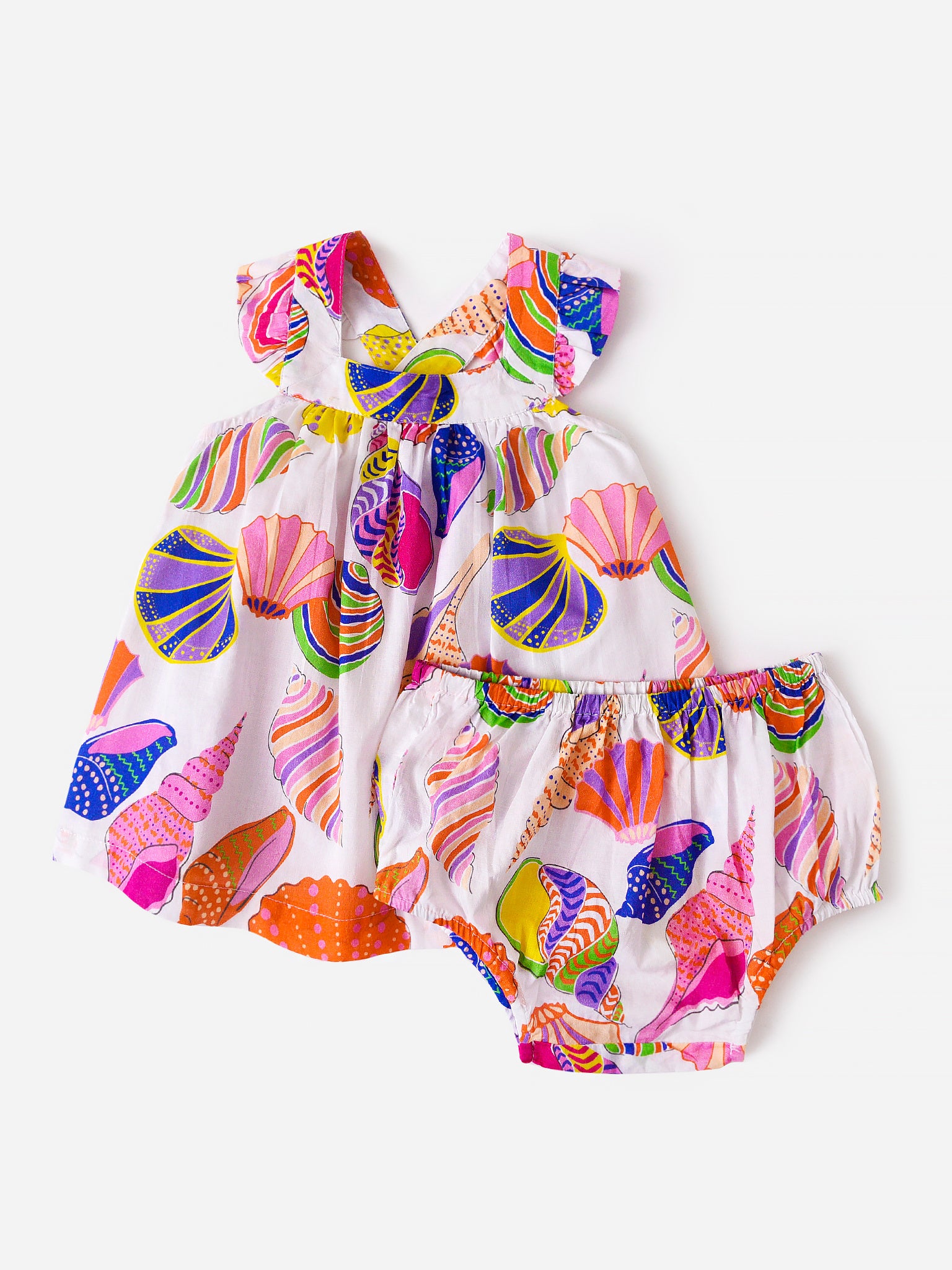 Lucky Jade Baby Girls' Sparkling Shells Baby Dress Set - Saint Bernard