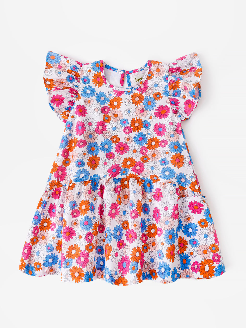 Lucky Jade Little Girls' Dazzling Daisies Darling Dress - Saint Bernard