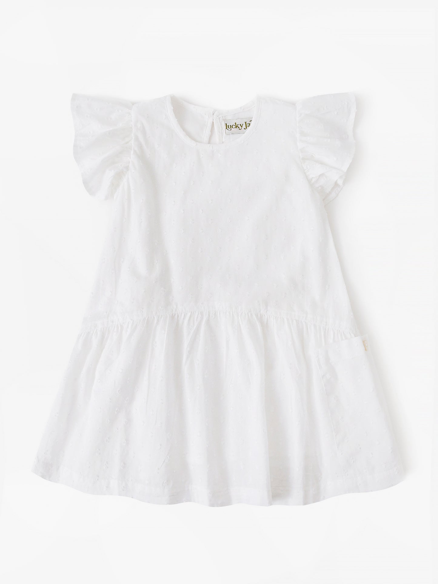 Lucky Jade Girls' Sand Dollar Dot Darling Dress - Saint Bernard