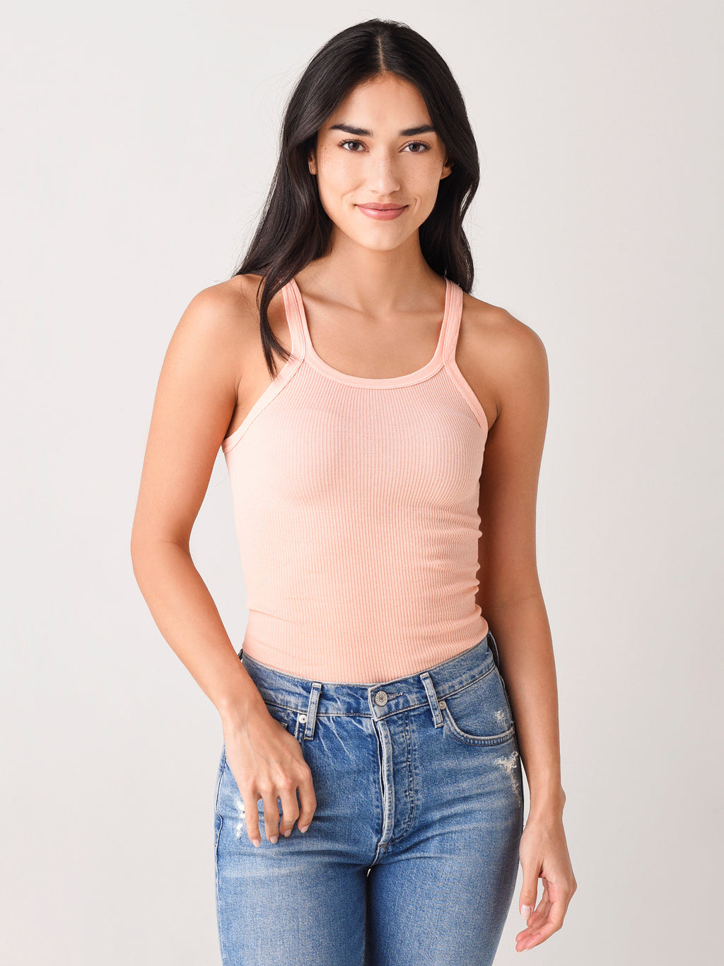 Re/Done Women's Ribbed Tank Top - Saint Bernard