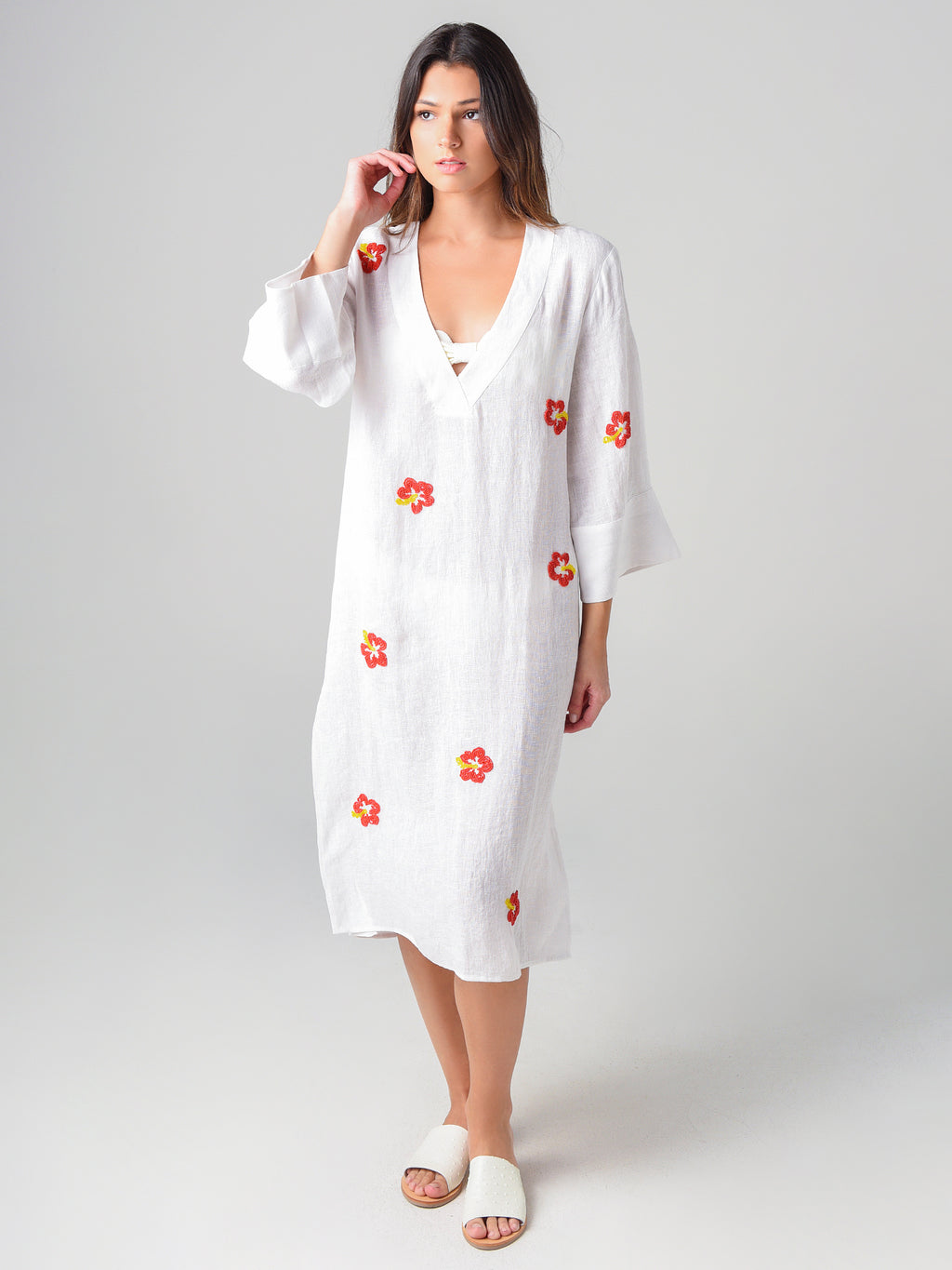 Solid & Striped Women's Deep V-Neck Tunic Cover-Up Dress - Saint Bernard