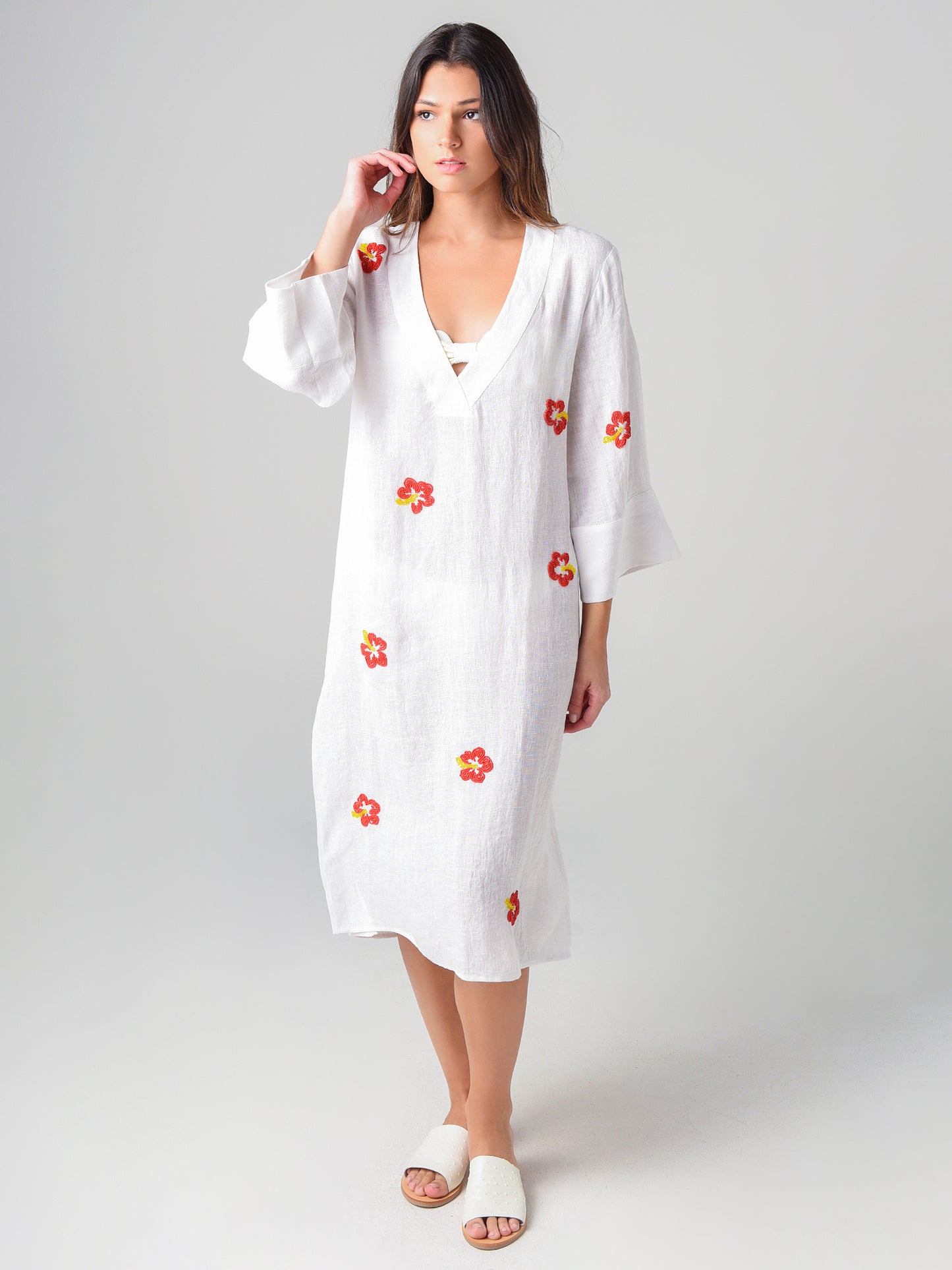 Solid & Striped Women's Deep V-Neck Tunic Cover-Up Dress - Saint Bernard