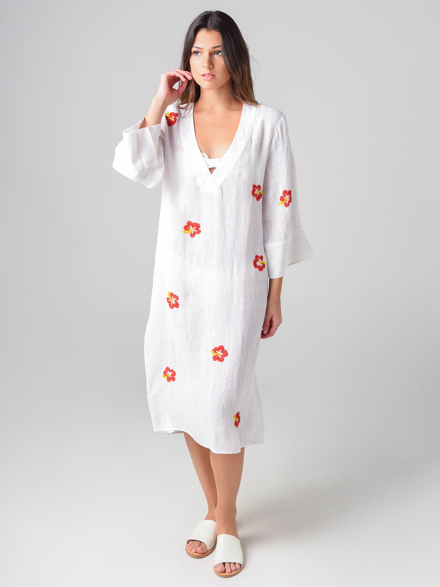 Solid & Striped Women's Deep V-Neck Tunic Cover-Up Dress - Saint Bernard