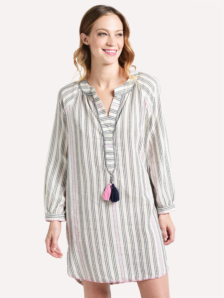 Sundry Striped Beach Cover Up Tunic - Saint Bernard