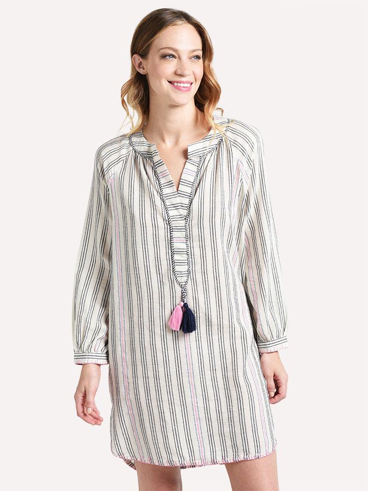 Sundry Striped Beach Cover Up Tunic - Saint Bernard