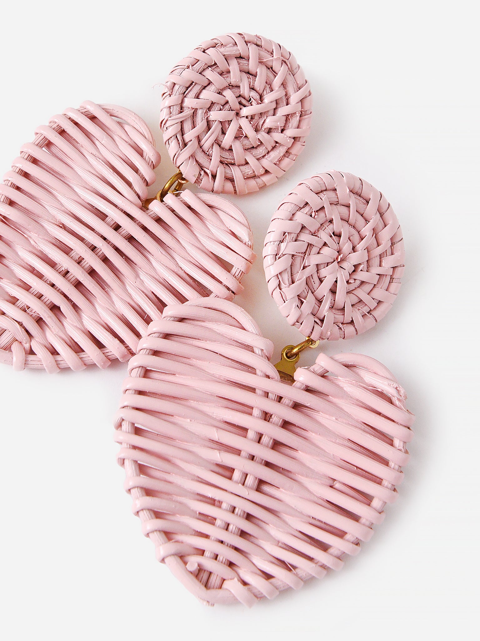 Neely Phelan Women's Rattan Heart Drop Earrings - Saint Bernard