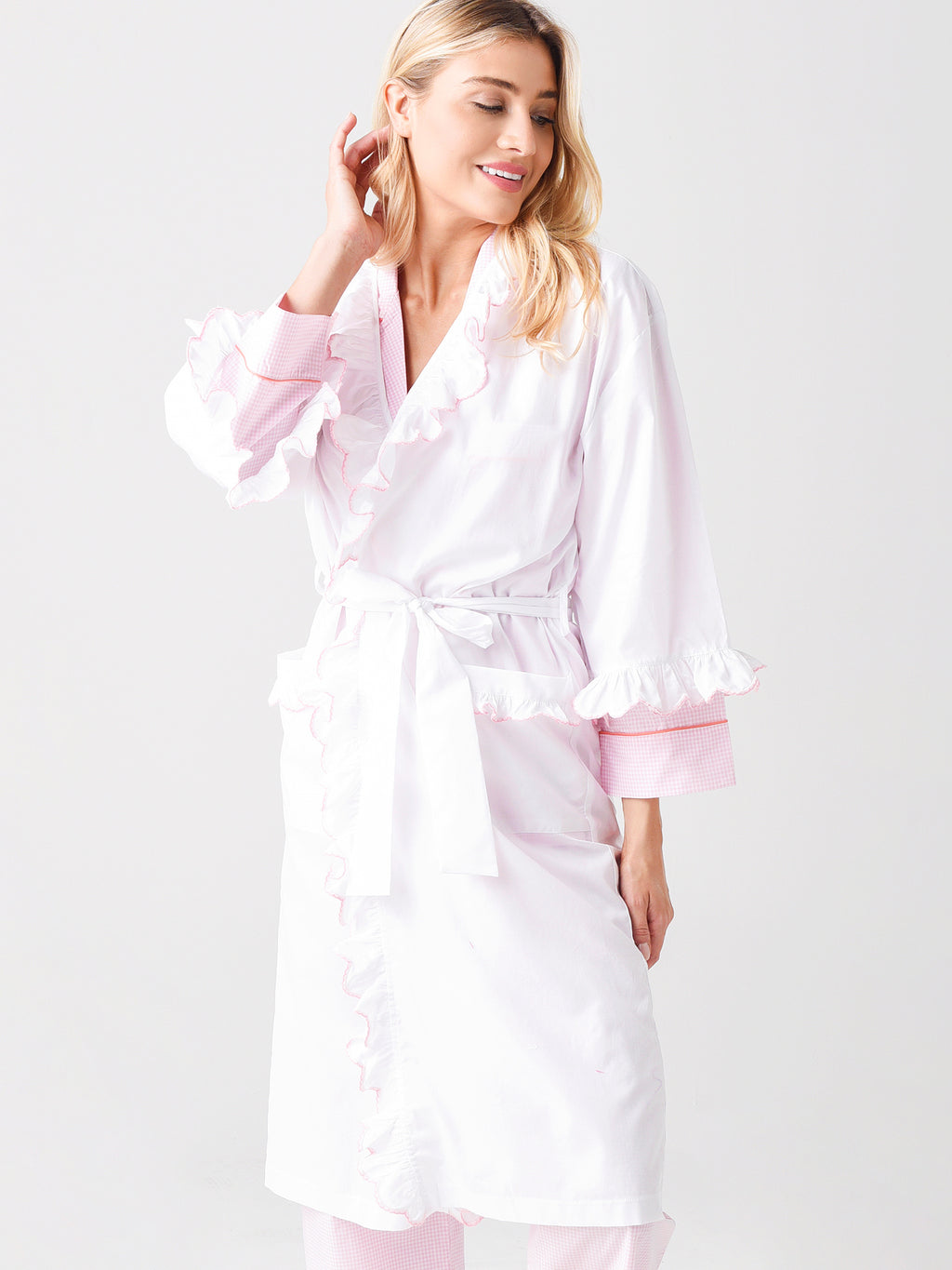 Lenora Women's Josie Ruffle Robe - Saint Bernard