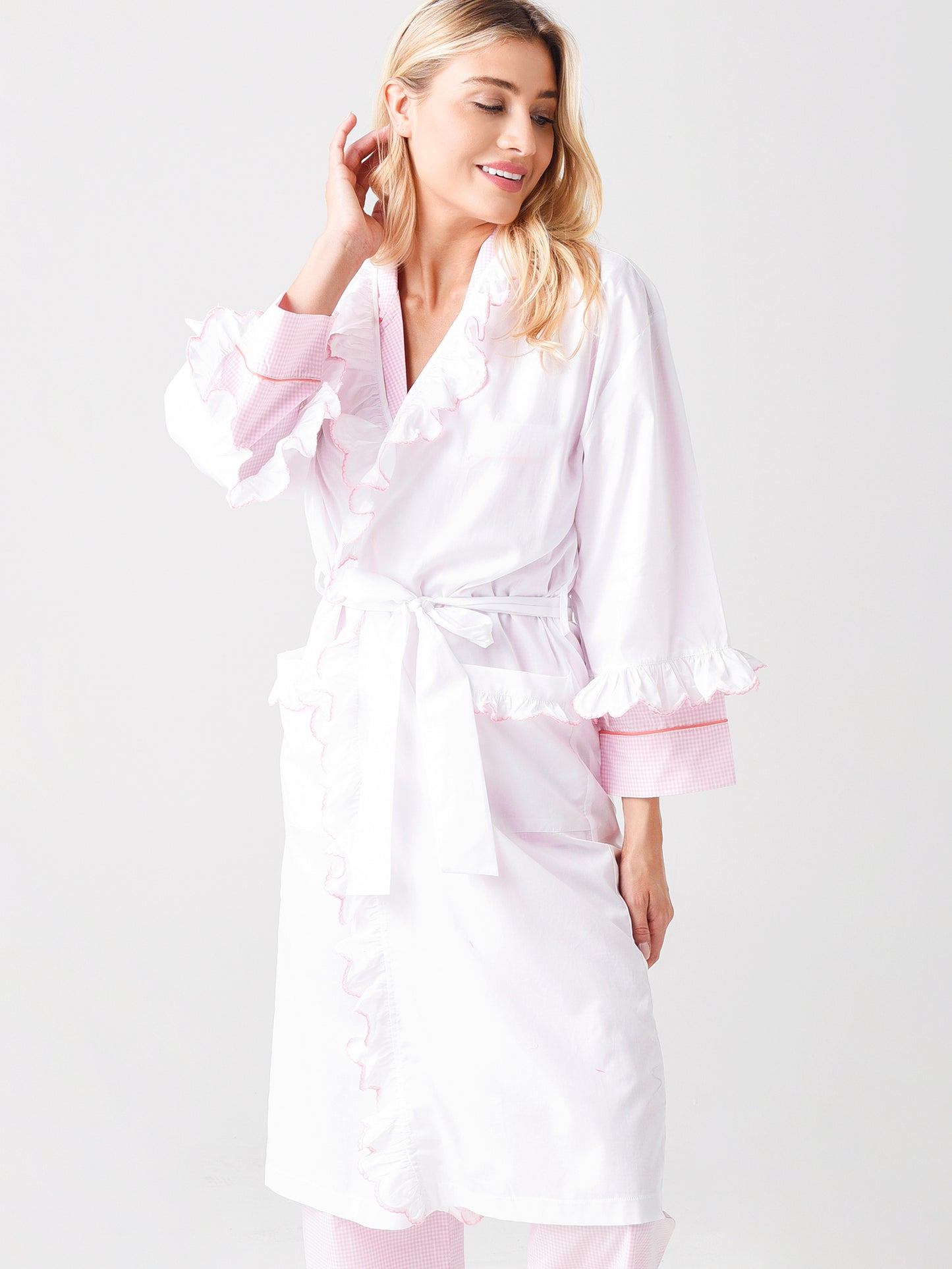 Lenora Women's Josie Ruffle Robe - Saint Bernard