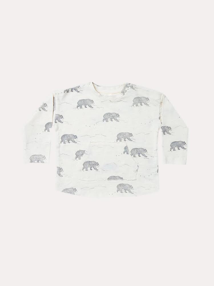 Rylee & Cru Little Boy Longsleeve Bear Tee - Saint Bernard