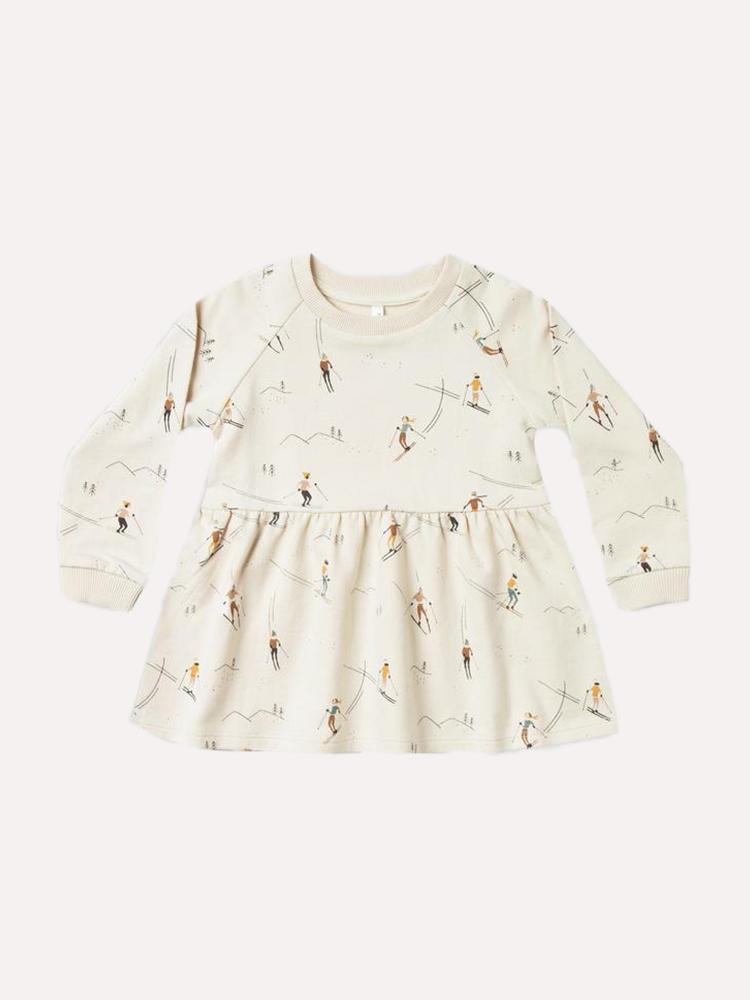 Rylee & Cru Girl's Ski Raglan Dress - Saint Bernard