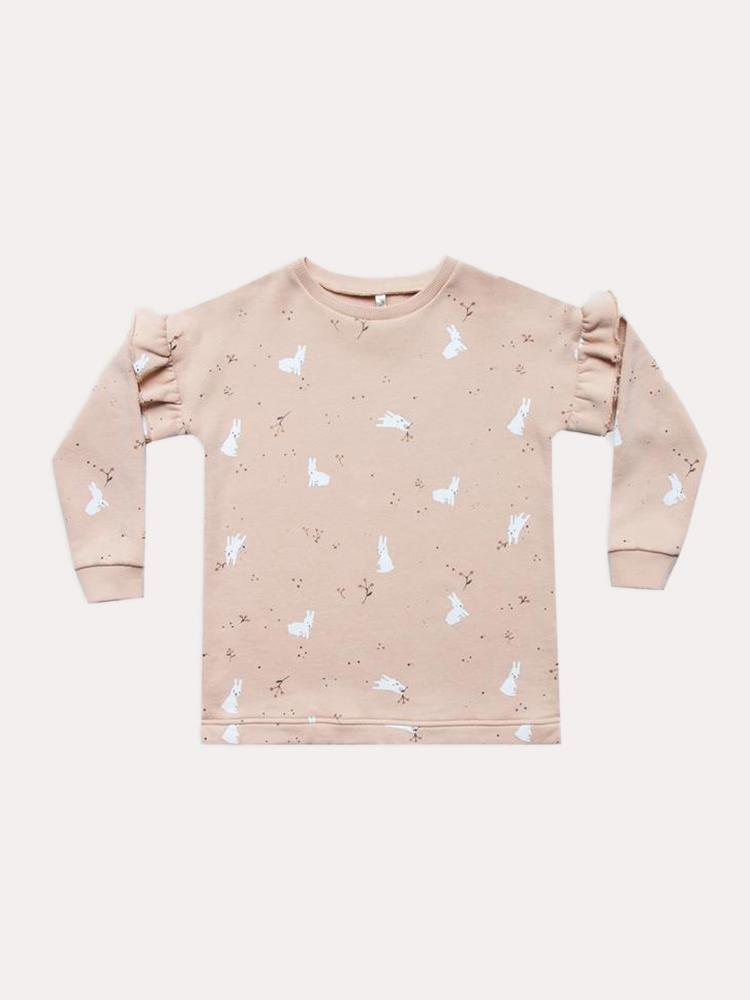 Rylee & Cru Little Girls' Snow Bunny Sweatshirt Dress - Saint Bernard