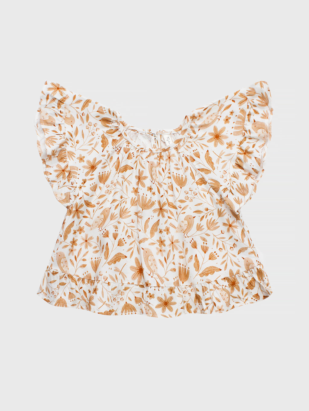 Rylee & Cru Little Girls Garden Birds Butterfly Top - Saint Bernard