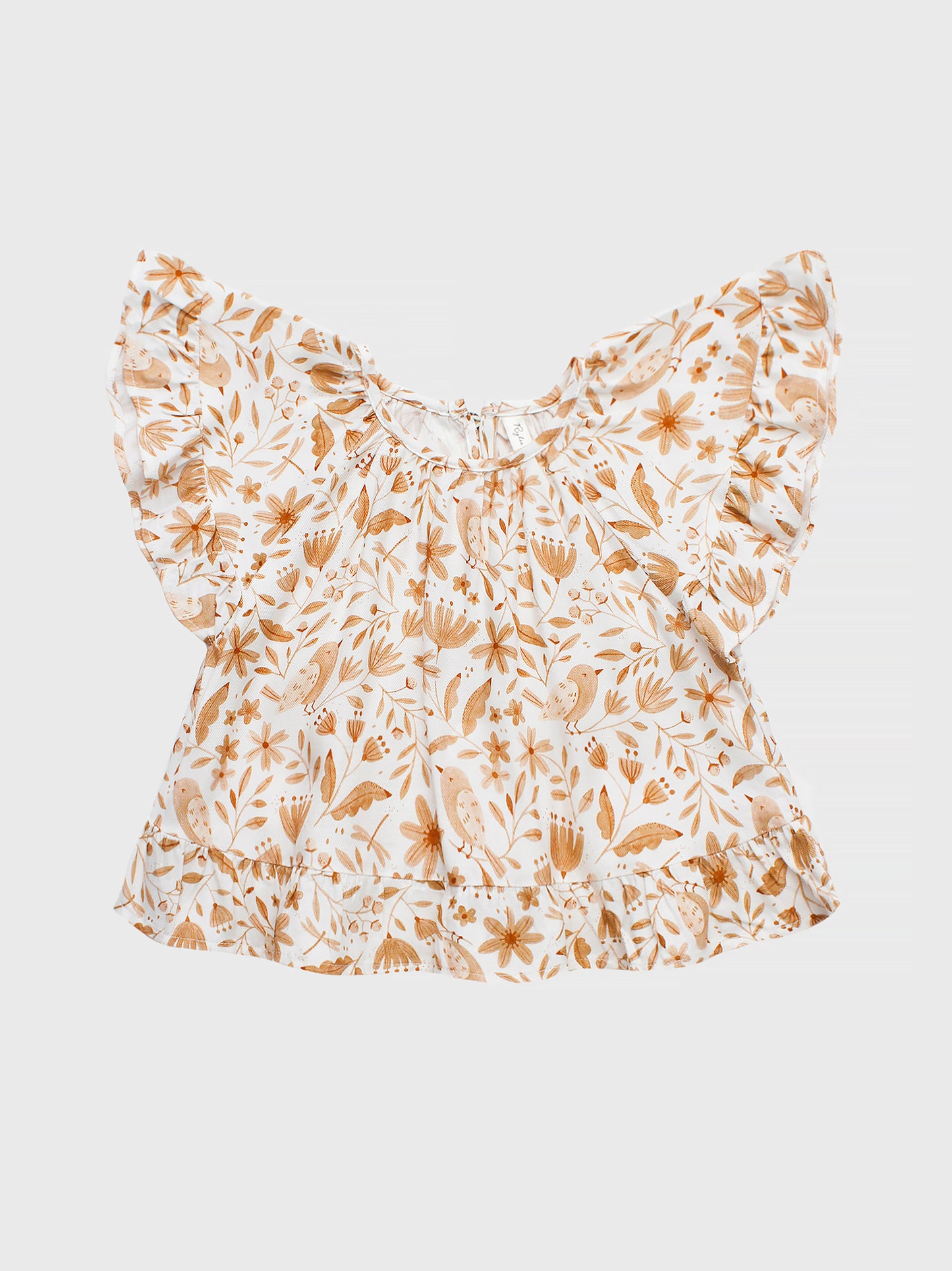 Rylee & Cru Little Girls Garden Birds Butterfly Top - Saint Bernard