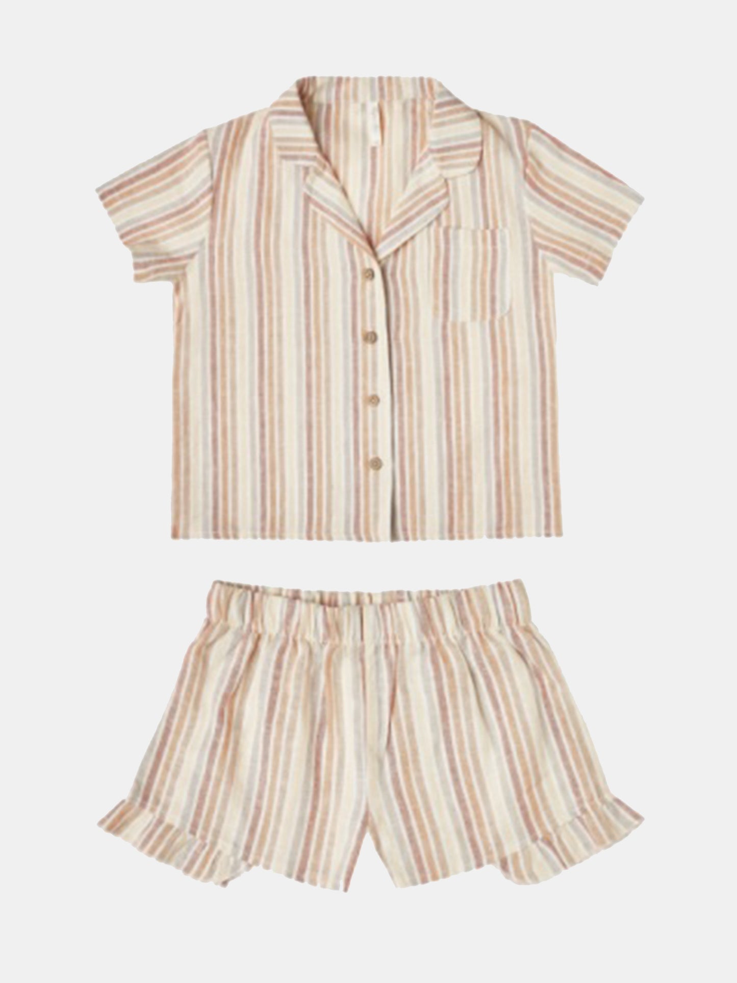 Rylee + Cru Girls' Multi-Stripe Pajama Set