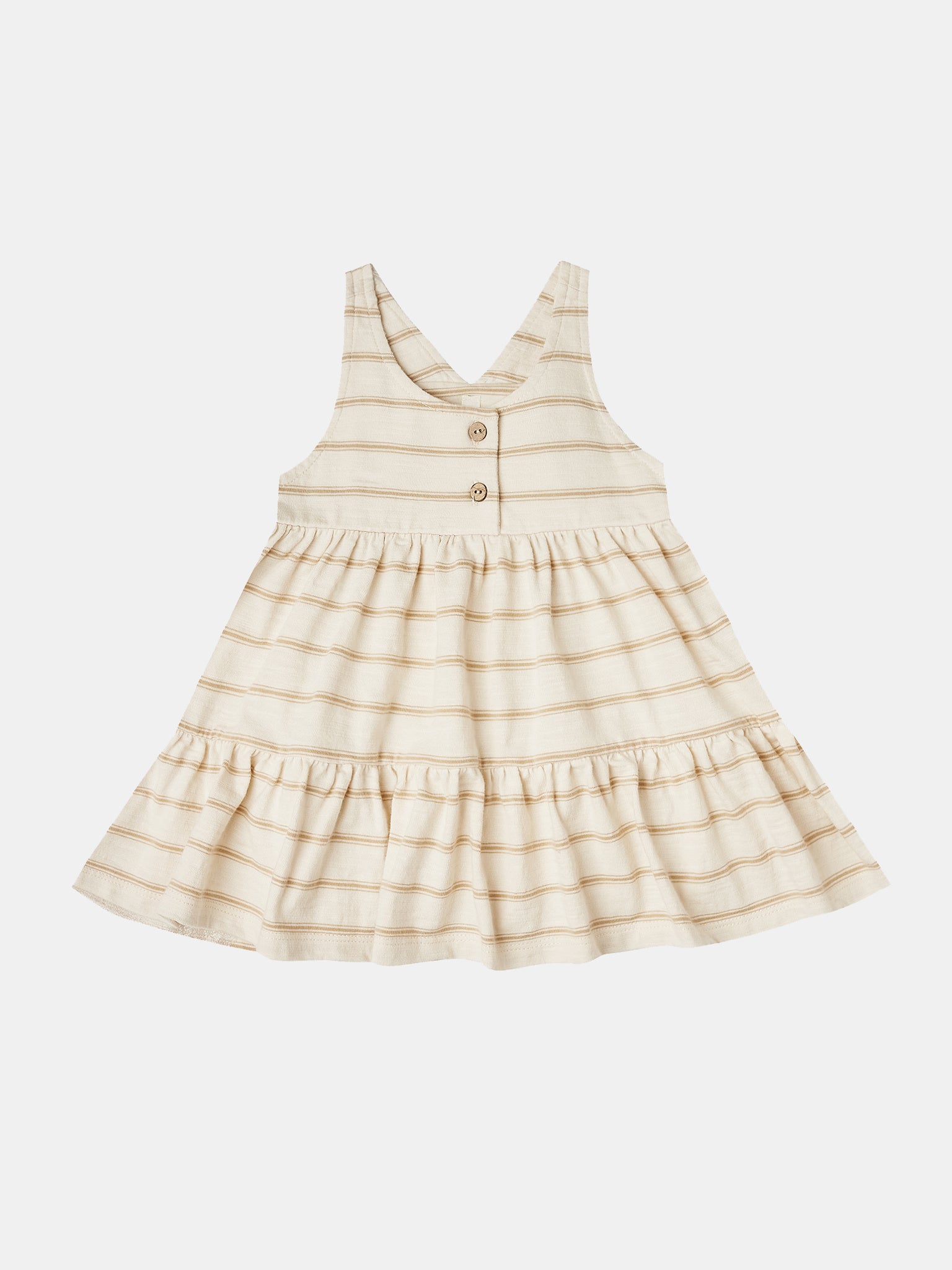 Rylee + Cru Little Girls' Almond Striped Ruby Swing Dress - Saint Bernard