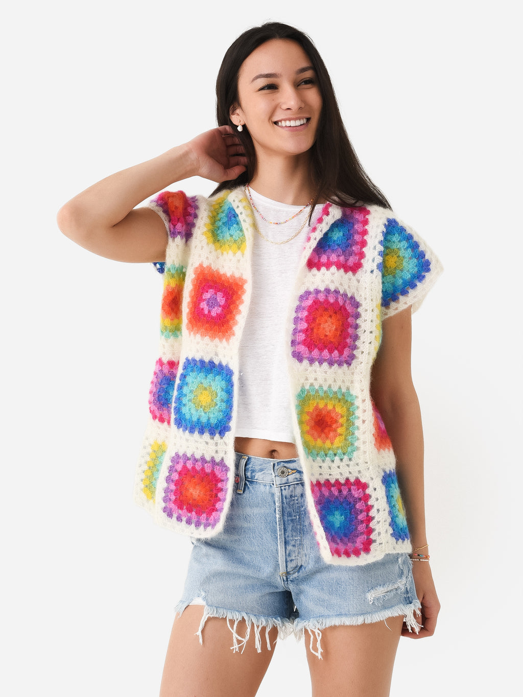 Rose Carmine Women's Sleeveless Patchwork Little Jacket - Saint Bernard