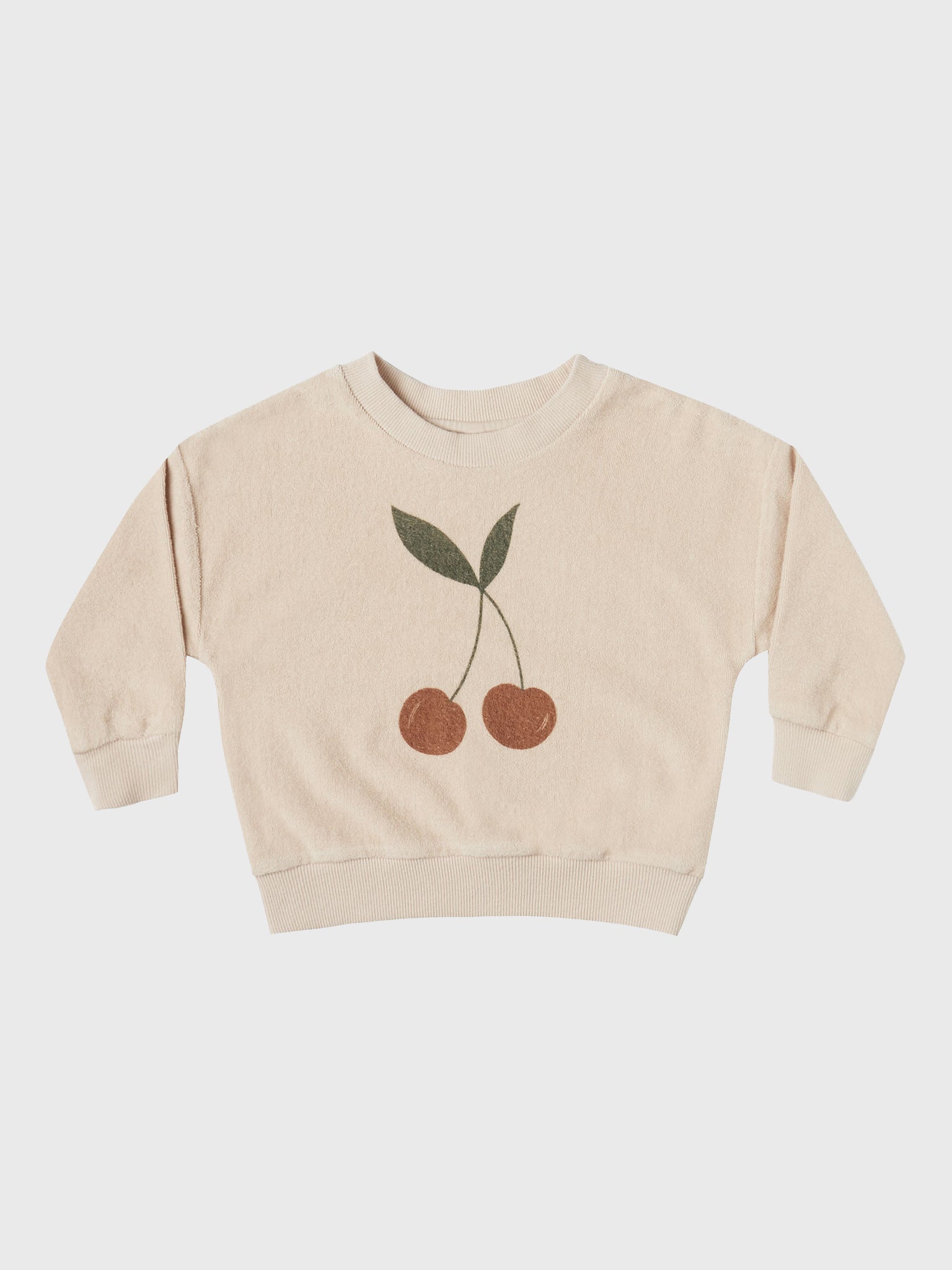 Rylee & Cru Little Girls' Cherry Crew Neck Sweatshirt - Saint Bernard