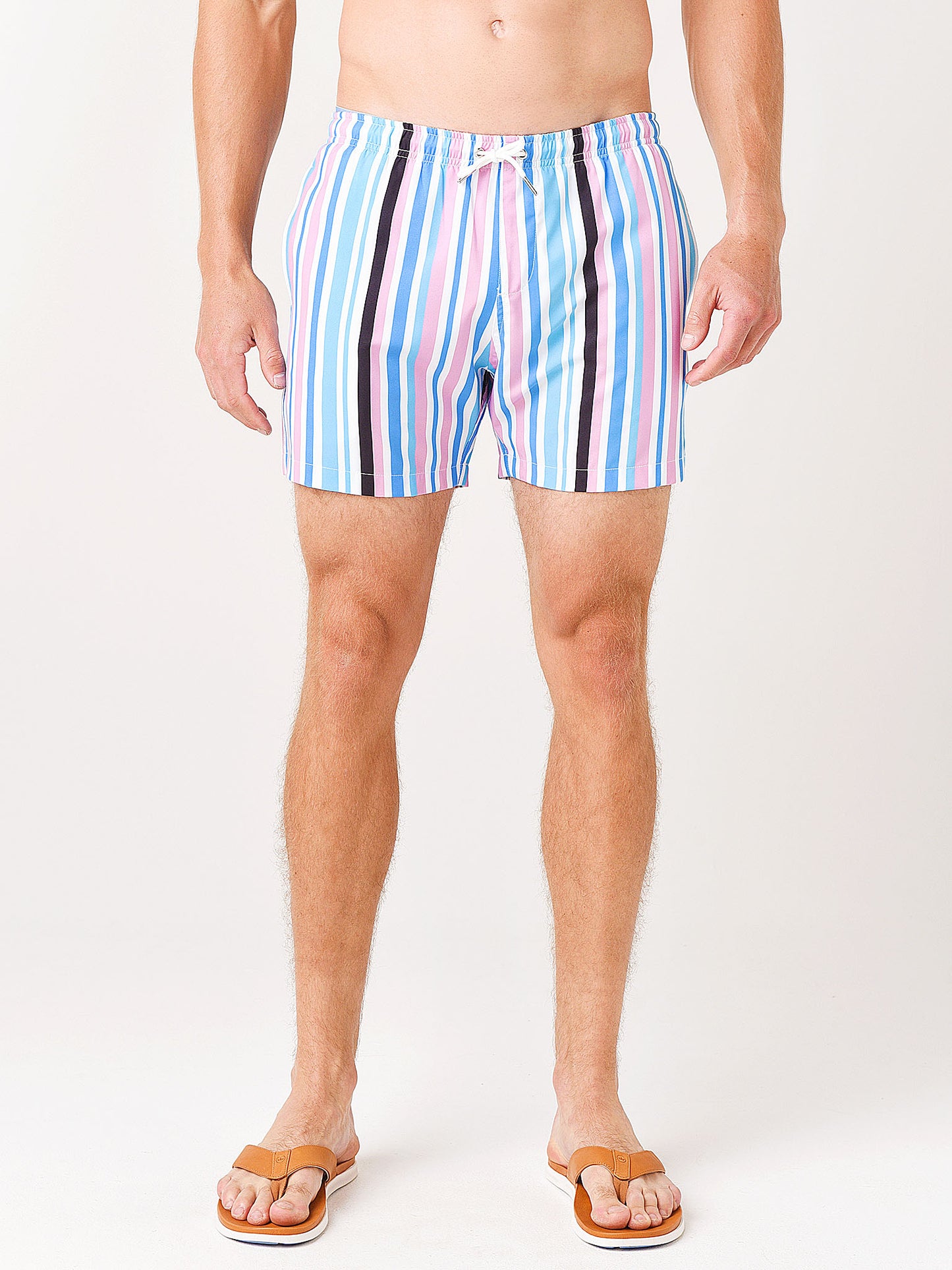 Bermies Men's Retro Lines Classics Swim Trunk - Saint Bernard