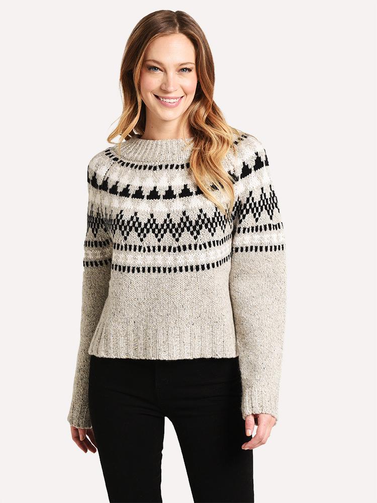Autumn Cashmere Crop Fair Isle Mock - Saint Bernard
