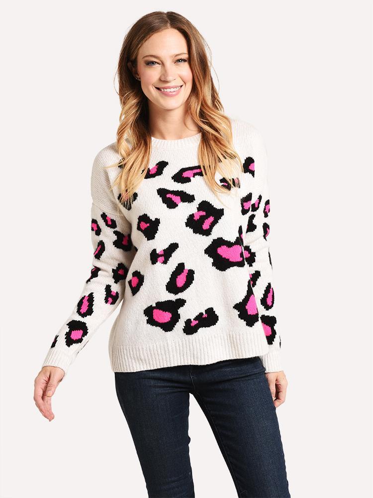 Autumn Cashmere Leopard Crew - Saint Bernard