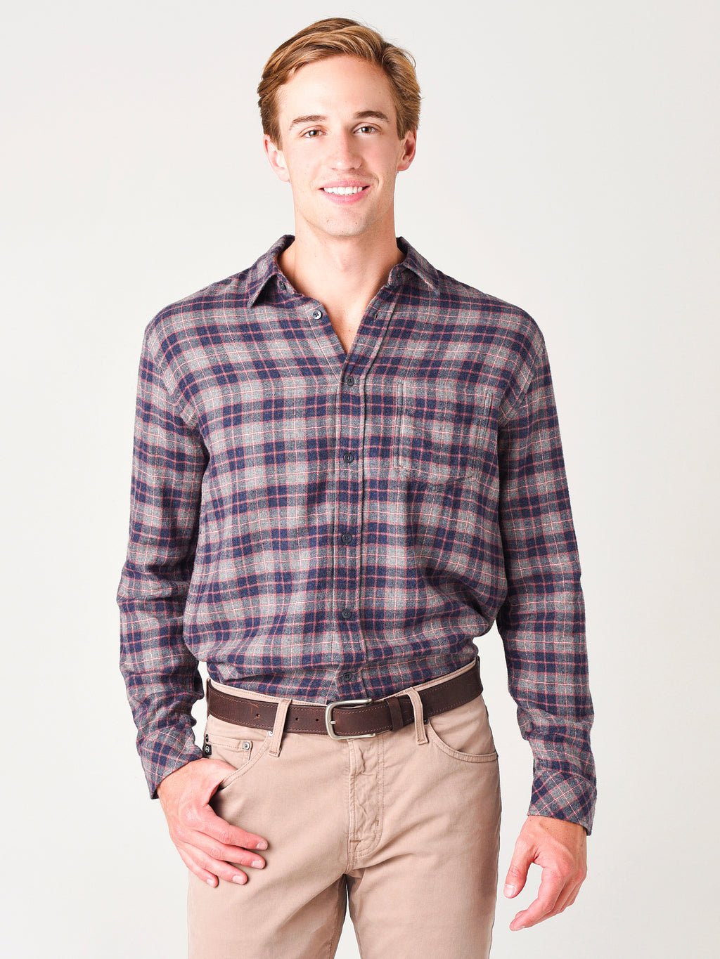 Rails Men's Brushed Lennox Button Down Shirt - Saint Bernard