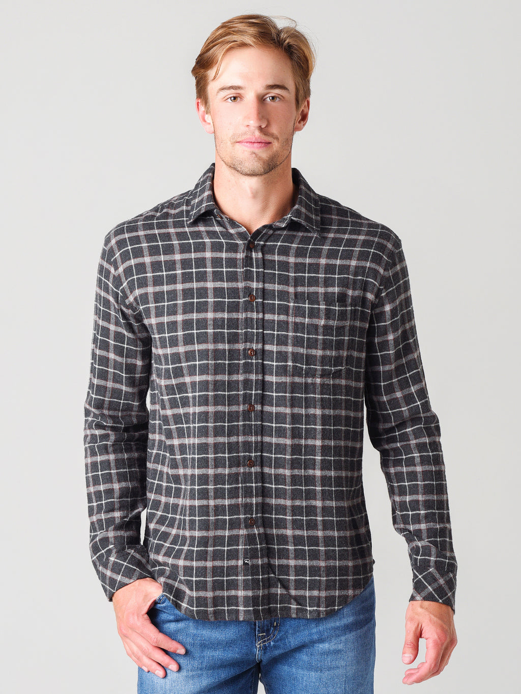 Rails Men's Brushed Lennox Button Down Shirt - Saint Bernard