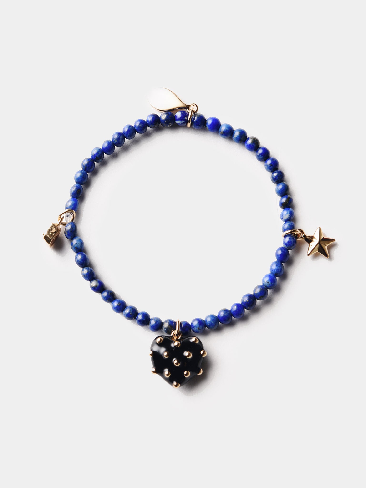 Rebecca Minkoff Studded Heart Beaded Stretch Bracelet - Saint Bernard