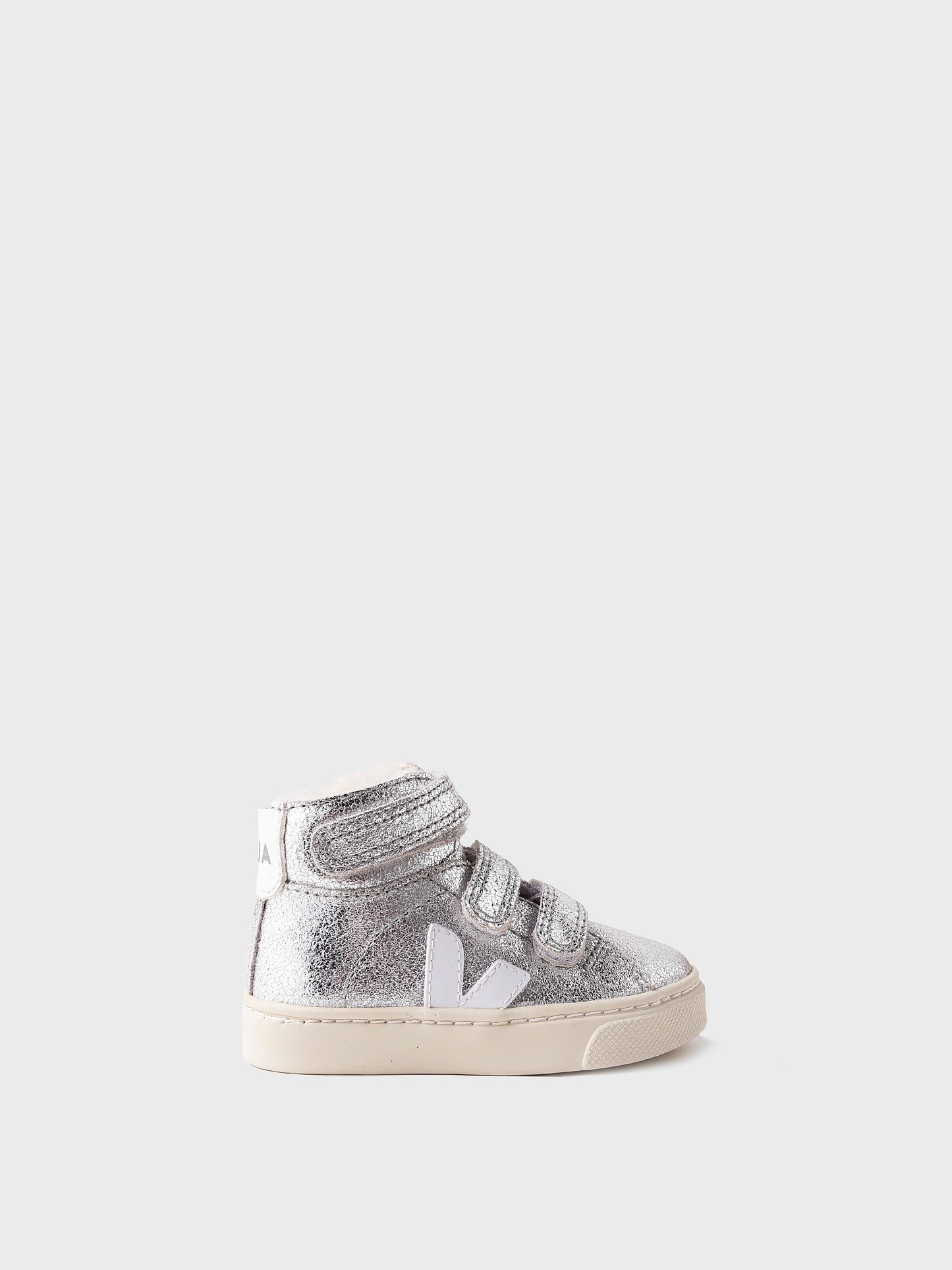 Veja Kids' Small Esplar Mid Fur Suede Velcro Sneaker - Saint Bernard