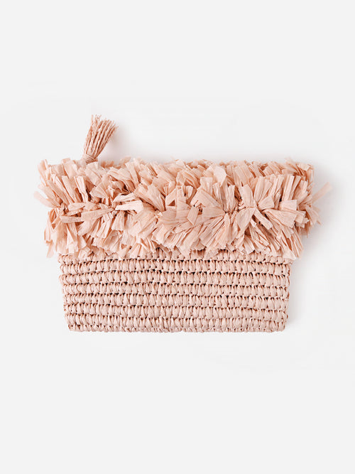 BTB Rose Crochet Straw Clutch