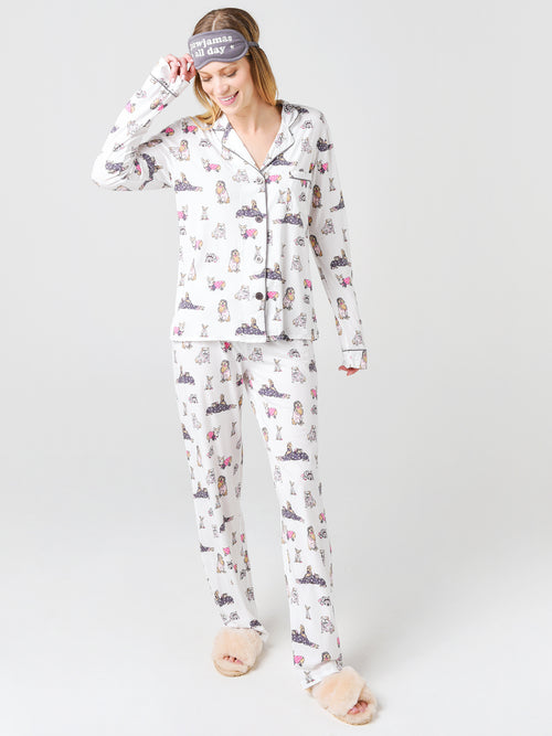 P.J. Salvage Printed Pajama Set with Mask