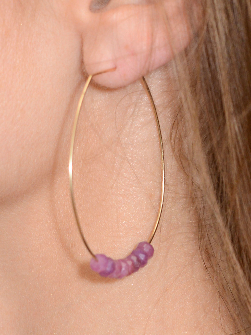 S. Bell Ruby Hoop Earring - Saint Bernard