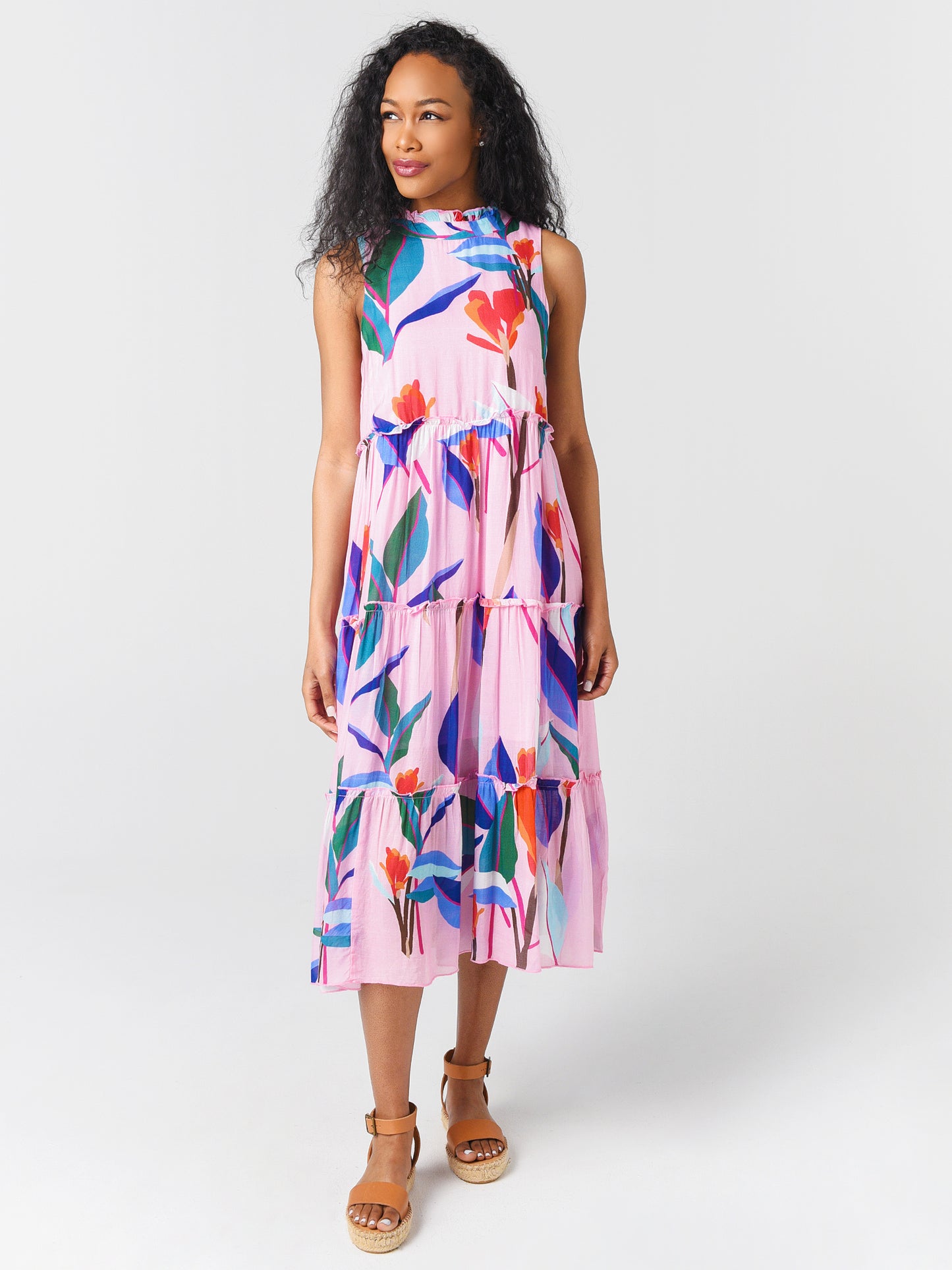 Oliphant Women's Ruffle Tiered Midi Dress