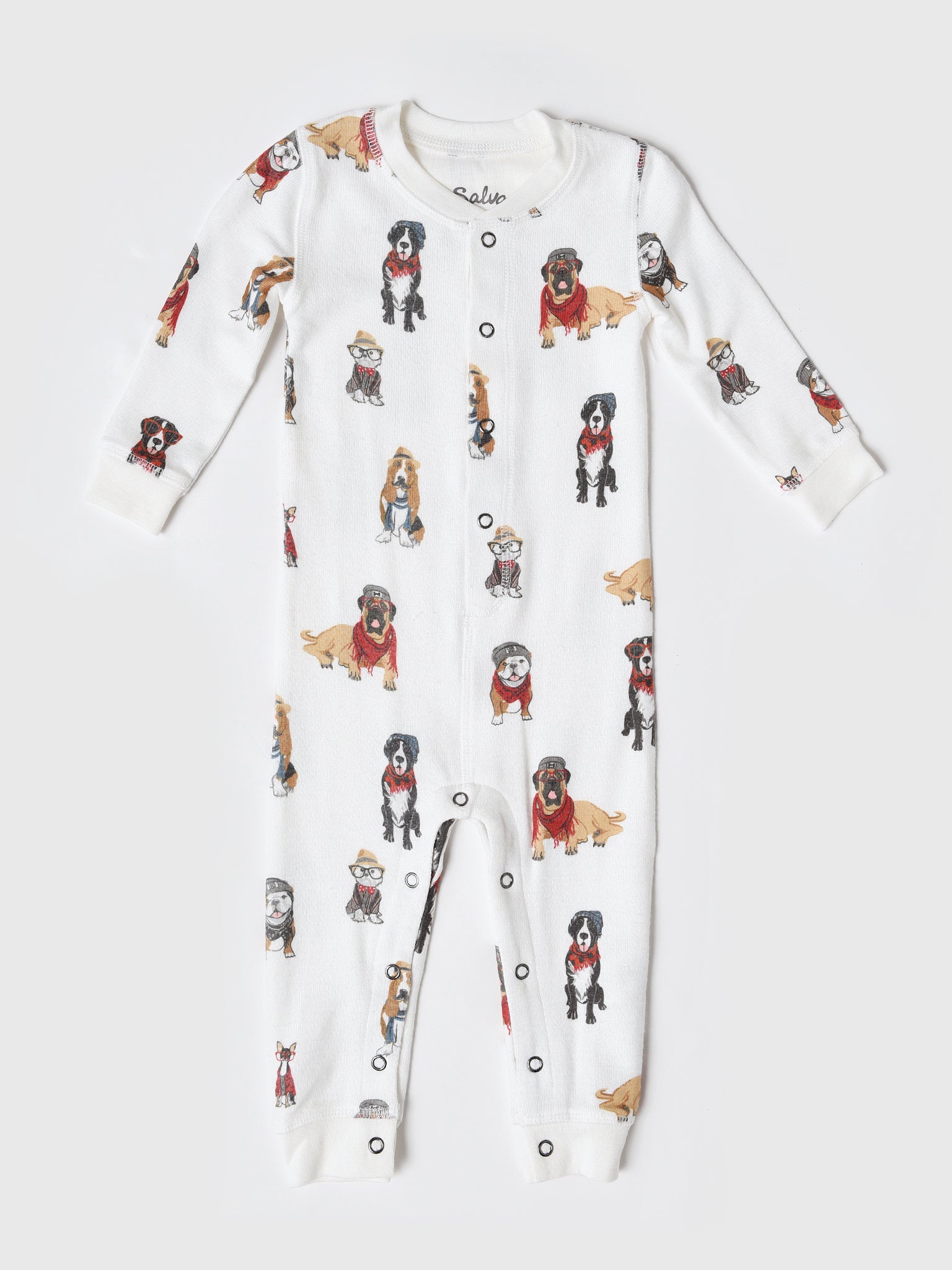 P.J. Salvage Little Kids' Hipster Hounds Pajama Romper - Saint Bernard