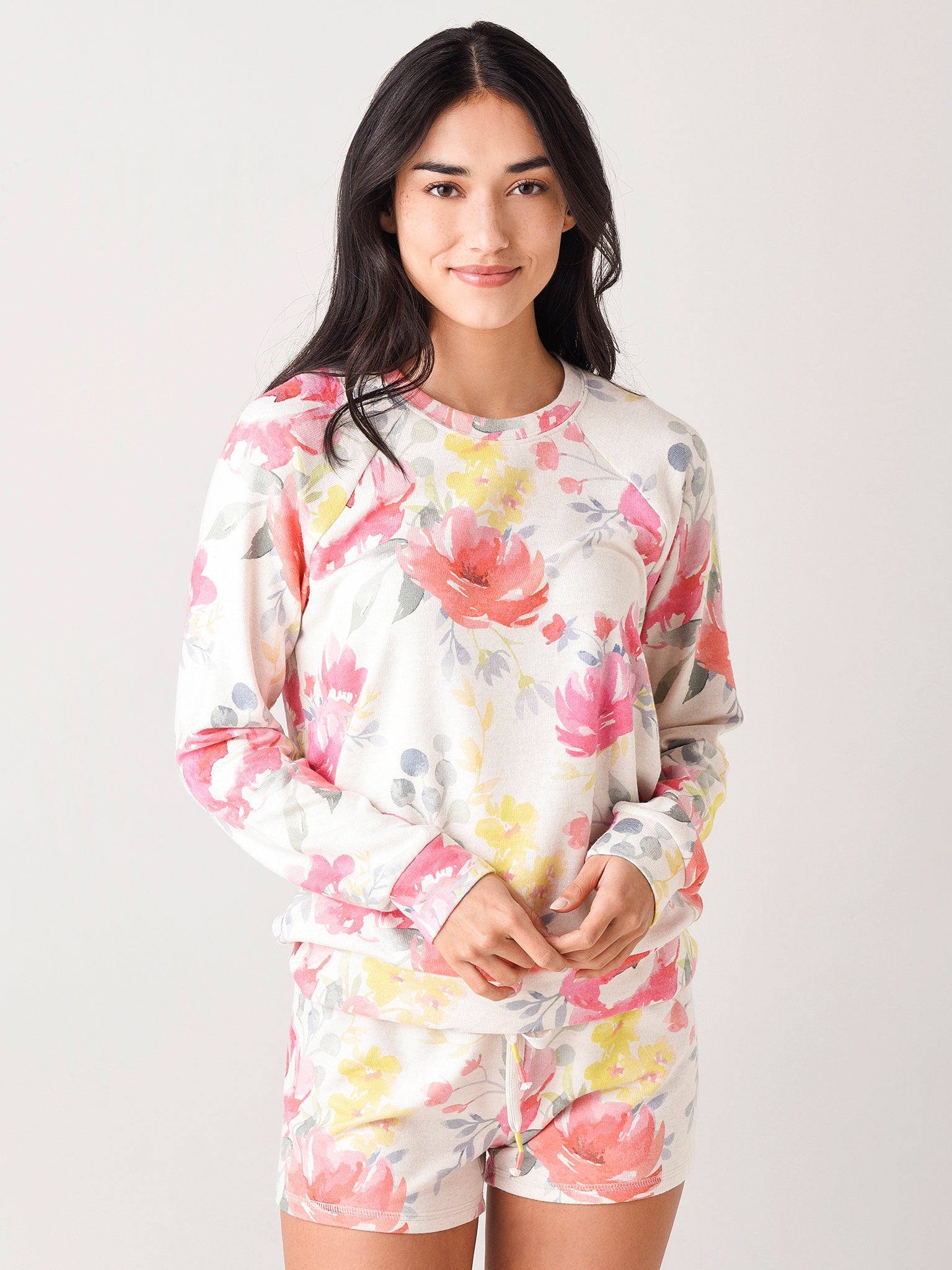 P.J. Salvage Women's Happy Blooms Long Sleeve Top - Saint Bernard