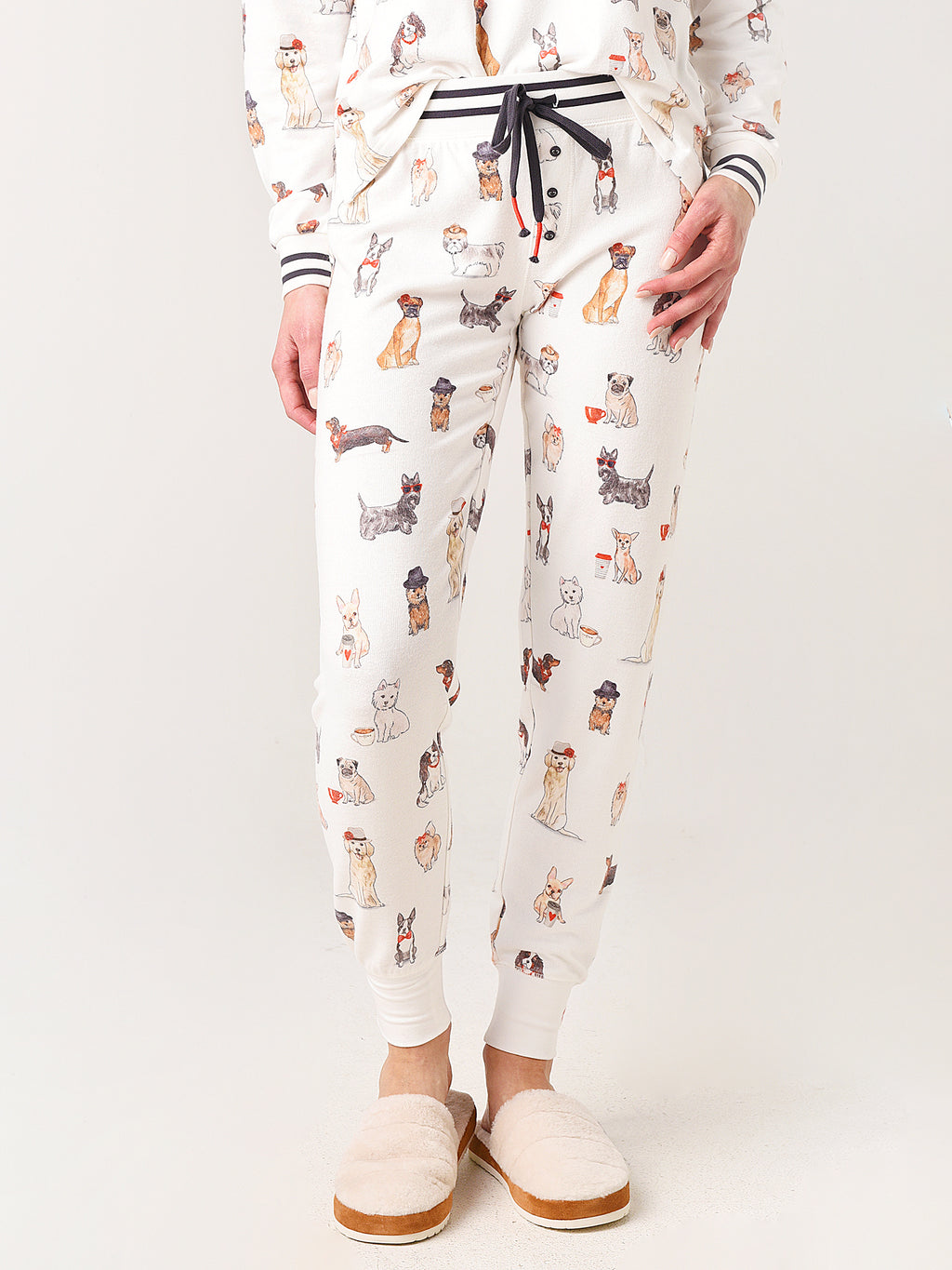 P.J. Salvage Women's Coffee + Canine Jammie Pant - Saint Bernard