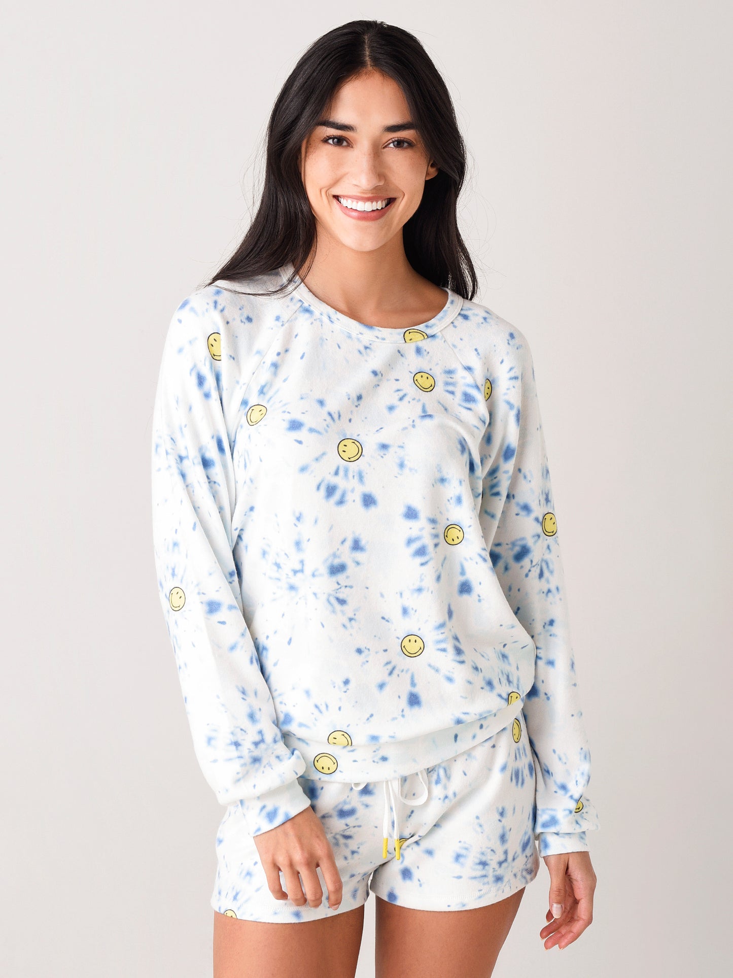 P.J. Salvage Women's Smiley Long Sleeve Pajama Top