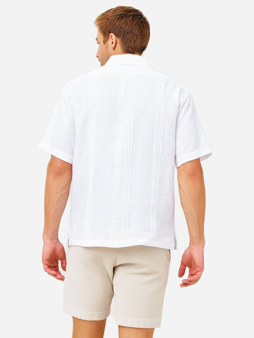 Centuria Men's Short Sleeve Greek Key Guayabera Shirt