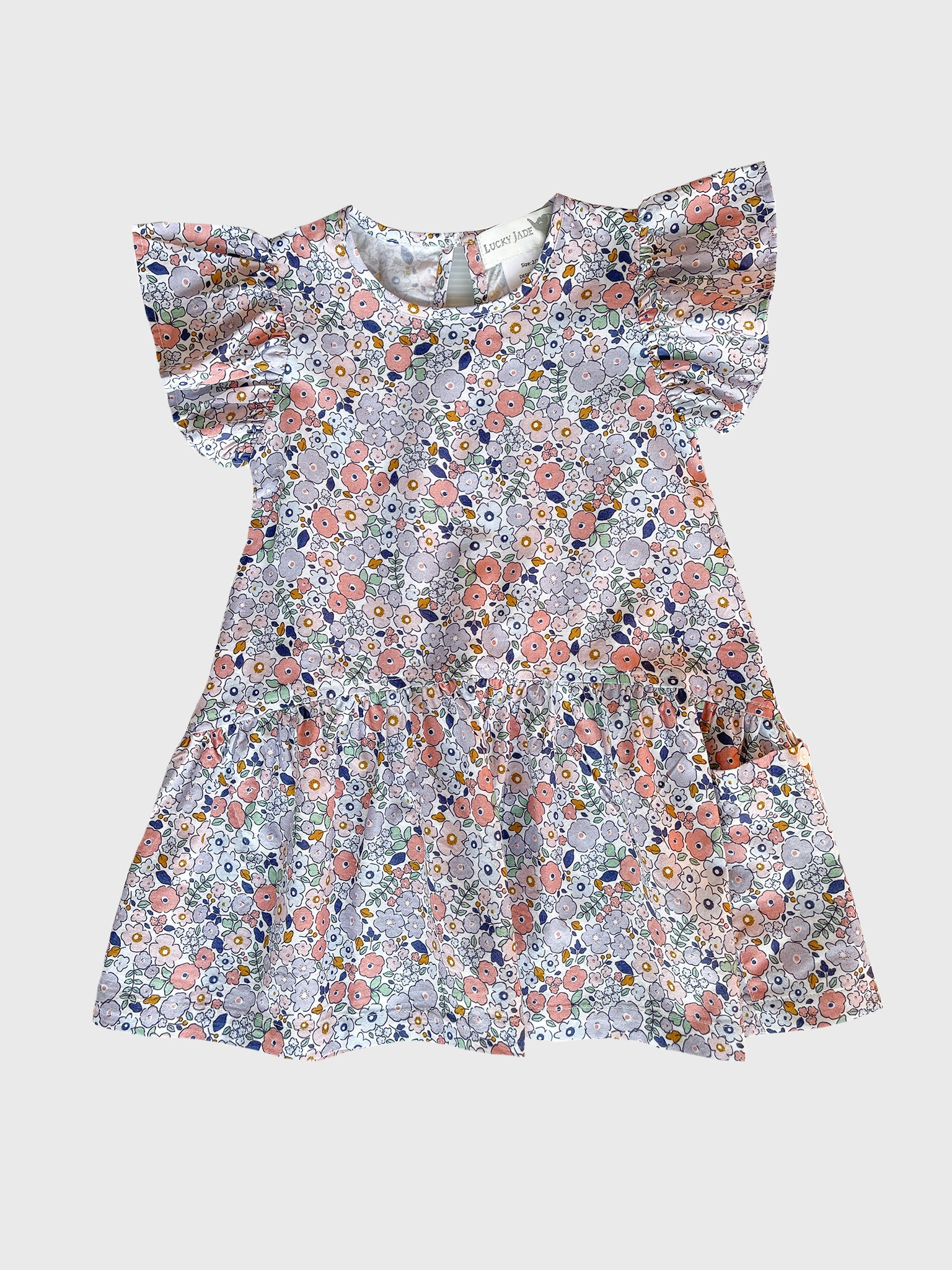 Lucky Jade Little Girls' Ditzy Floral Darling Dress - Saint Bernard