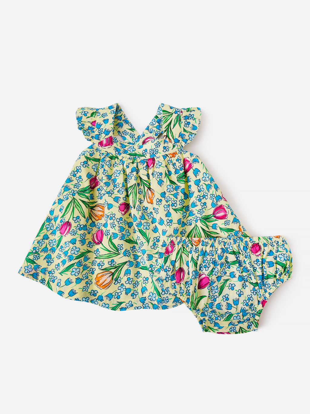 Lucky Jade Baby Girls' Tiny Tulips Dress And Bloomer - Saint Bernard