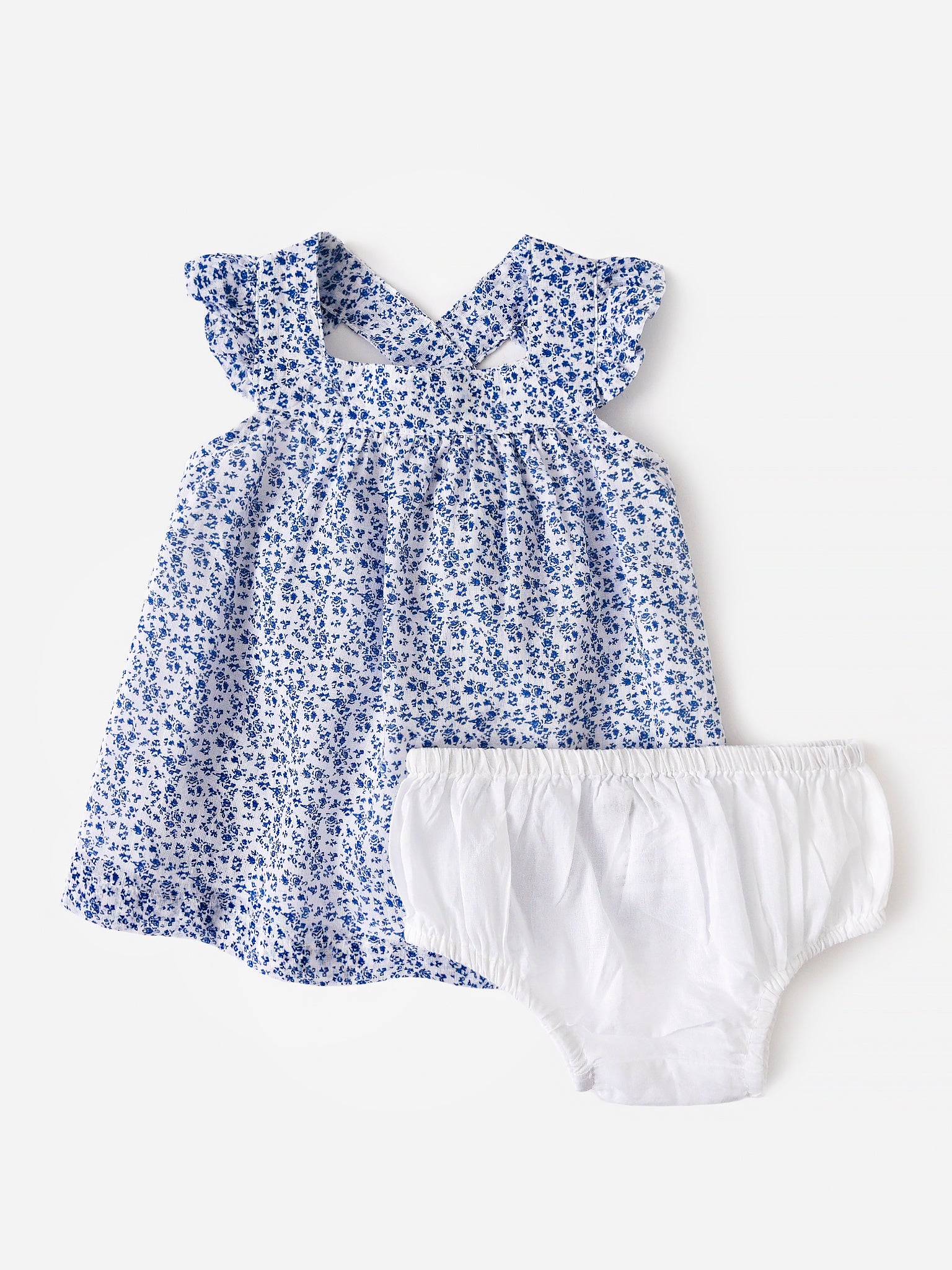Lucky Jade Baby Girls' Park Petals Floral Baby Dress And Bloomer - Saint Bernard
