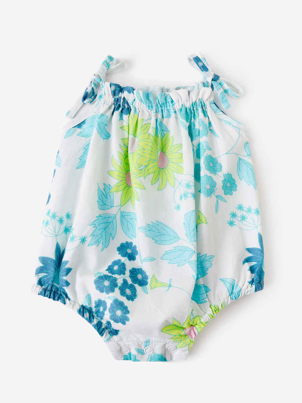 Lucky Jade Baby Girls' Floral Breeze Bubble Onesie - Saint Bernard