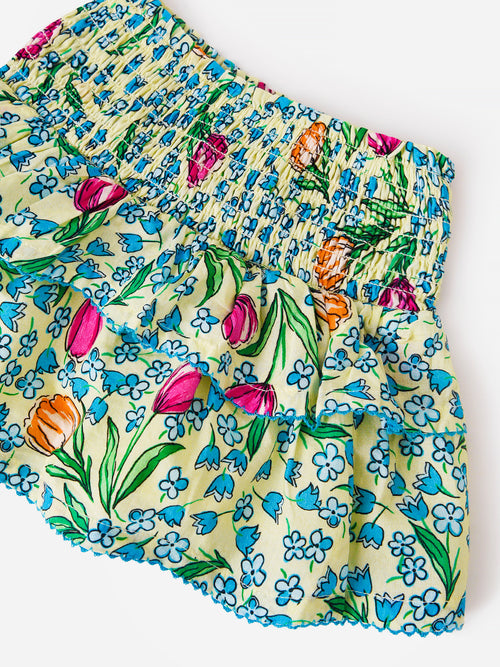 Lucky Jade Little Girls' Tiny Tulips Ruffle Skirt