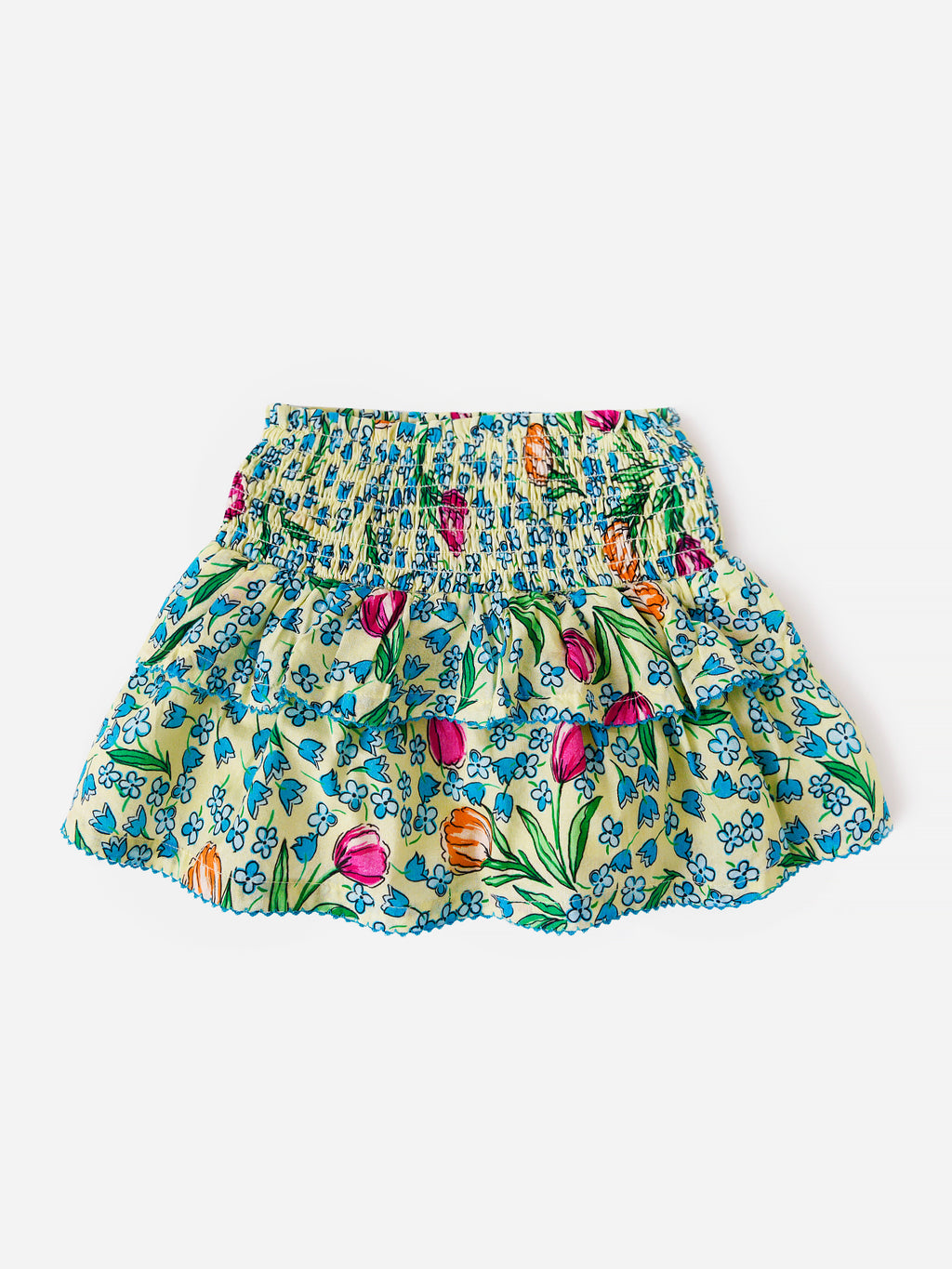 Lucky Jade Little Girls' Tiny Tulips Ruffle Skirt - Saint Bernard