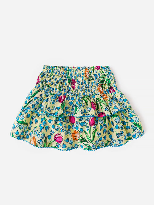 Lucky Jade Little Girls' Tiny Tulips Ruffle Skirt