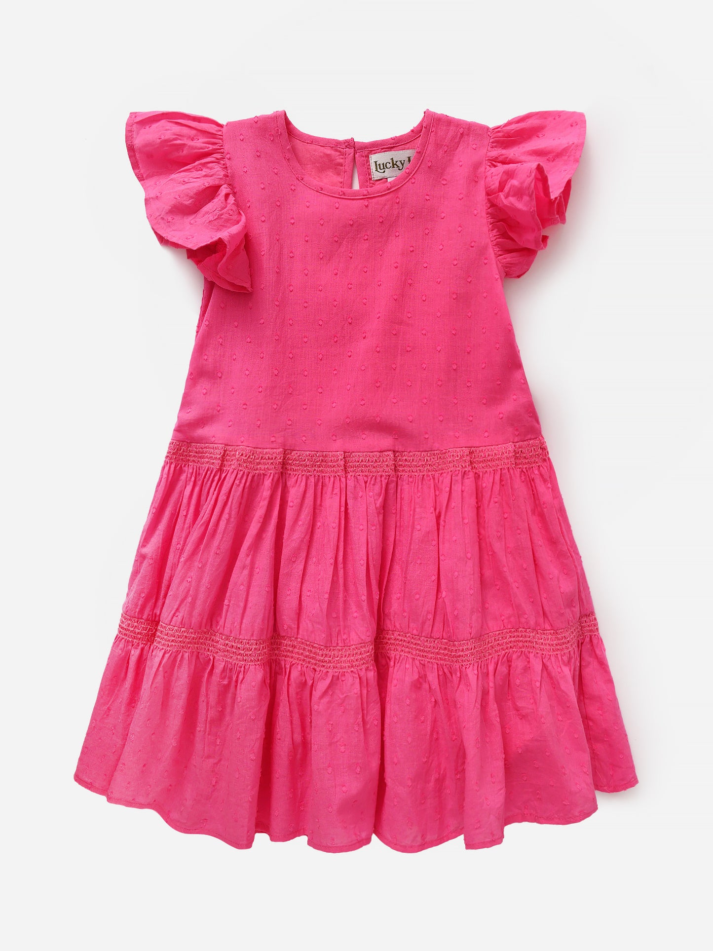 Lucky Jade Toddler Girls' Bright Pink Twirl Dress