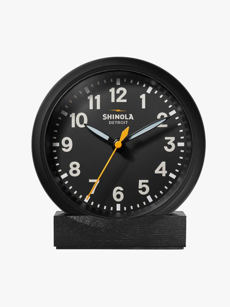 Shinola Clock Desk Runwell 6in Black